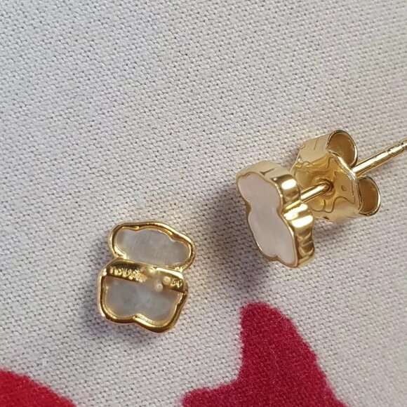 Tous Bear Mother Of Pearl Stud Earrings - Picture 5 of 7
